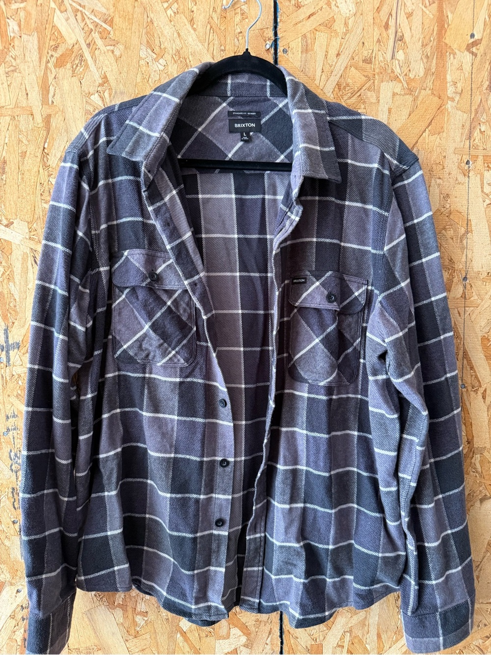 Brixton Gray Plaid Lightweight Shirt Jacket